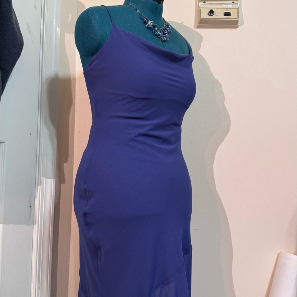 Source Unknown Purple Sheath Midi Dress Cowl Neck